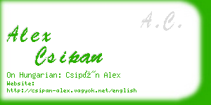 alex csipan business card